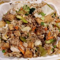 Veggie fried rice with tofu. My new obsession!! at Pho Kim Chi in Poulsbo