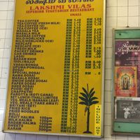 menu  at Lakshmi Vilas in Kuala Lumpur