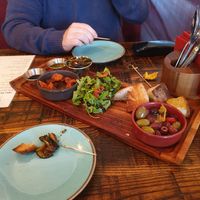 Sharing starter at The Tipsy Vegan in Cambridge
