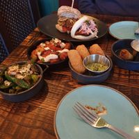 Our plates at The Tipsy Vegan in Cambridge