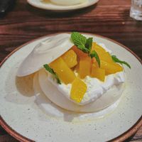 Dessert - Rhubarb and Orange Pavlova at The Tipsy Vegan in Cambridge