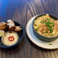 GF crispy coconut tofu and GF Mac & cheese  at The Tipsy Vegan in Cambridge