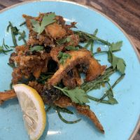 Mushroom calamari   at The Tipsy Vegan in Cambridge