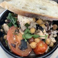Parcel cooked tofu   at The Tipsy Vegan in Cambridge