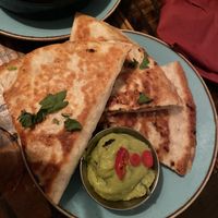 Cheese quesadilla with guacamole   at The Tipsy Vegan in Cambridge