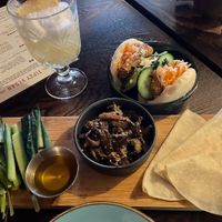 Tofu and shroom pancakes  at The Tipsy Vegan in Cambridge