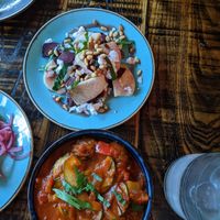 Root vegetables and Hungarian ragout at The Tipsy Vegan in Cambridge