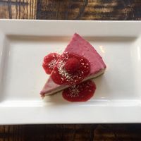 white chocolate & raspberry cheesecake  at The Tipsy Vegan in Cambridge
