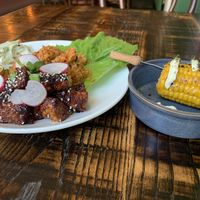 Korean BBQ tempeh & corn on the cob at The Tipsy Vegan in Cambridge