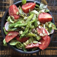 House summer salad  at The Tipsy Vegan in Cambridge