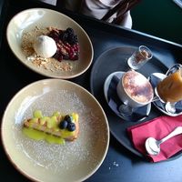 Sweets and coffee to end a lovely meal! at The Tipsy Vegan in Cambridge