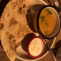 Lentil soup with flatbread  at Im Herzen Afrikas in Frankfurt