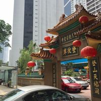 Entrance with Busstop  at Dharma Realm Guan Yin Sagely Monastery in Kuala Lumpur
