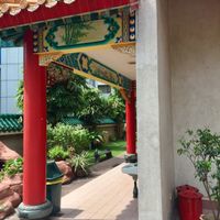 way to the Buffet on the left side of the building  at Dharma Realm Guan Yin Sagely Monastery in Kuala Lumpur