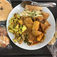 buffet food and pastries at Dharma Realm Guan Yin Sagely Monastery in Kuala Lumpur
