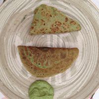 Probably the best thing I have eaten in India. Creamy mushroom crepes.  at Prana Kitchen @ PRISIM Healing Institute in Mumbai