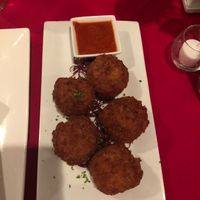 Vegan arancini. So good! at Leona & 3 Brothers in Lynbrook
