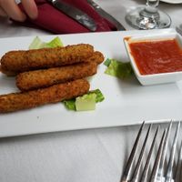 Vegan mozzarella sticks at Leona & 3 Brothers in Lynbrook