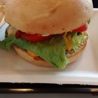 Veggie burger at Good Stock in Edmonton