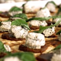 This was a treat! “Cream cheese with some sweet sauce, tried at Eating you alive event in Edmonton at Good Stock in Edmonton