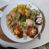 First plate of buffet at The Sacred in Zurich