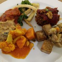 Sample buffet plate at The Sacred in Zurich