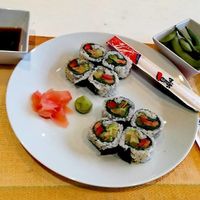 Green rolls at Kaya Vegan Foods in Surbiton