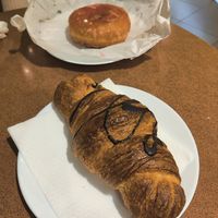 Croissant and doughnut at Santa Clara Bakery  in Barcelona