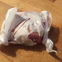 take away doughnut  at Santa Clara Bakery  in Barcelona