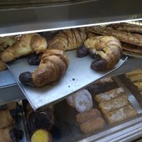 Vegan chocolate croissants at Santa Clara Bakery  in Barcelona