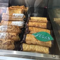 Vegan labels  at Santa Clara Bakery  in Barcelona