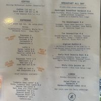 Menu   at The Harbinger Cafe & Bakery in Charleston