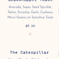 Two vegan avocado toast options   at The Harbinger Cafe & Bakery in Charleston