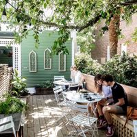 Outdoor dog friendly patio  at The Harbinger Cafe & Bakery in Charleston