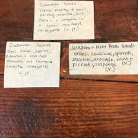 The description of the three salads I chose.   at The Harbinger Cafe & Bakery in Charleston