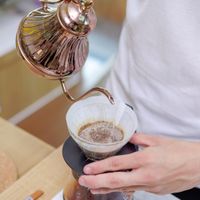 Manual brew process at LN Fortunate Coffee - Cemara Asri in Medan