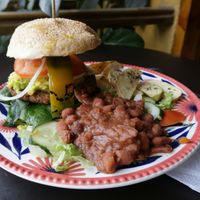 Mexican Burger at Mar y Hojas Cocina Vegana in Cartagena