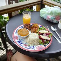 Almuerzo of the day! at Mar y Hojas Cocina Vegana in Cartagena