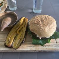 The lentil burger was really tasty at Mar y Hojas Cocina Vegana in Cartagena