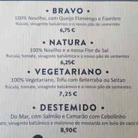 Menu Gutsy Carcavelos at Gutsy in Carcavelos