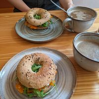 The smoked vegan carrot bagels _ a must try! + Cafe Grande's. at Goldig in Lagos