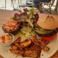 Meal of the day - burger & wedges at Goldig in Lagos