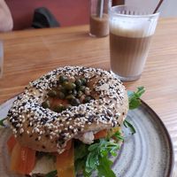 Salmon bagel No 2 at Goldig in Lagos