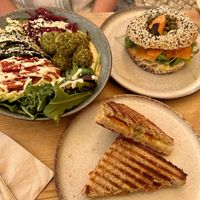 Falafel Bowl, Bagel No2, and Grilled Cheesee  at Goldig in Lagos