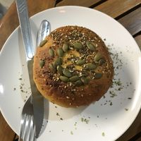 Salgado (não lembro o recheio, mas estava delicioso! Haha)  at Pop Art Cafe in Foz Do Iguacu