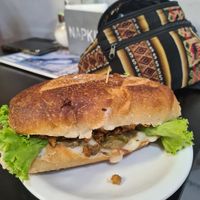 vegan cheese sandwich! at Pop Art Cafe in Foz Do Iguacu