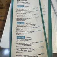 Lots of coffees and drinks   at Pop Art Cafe in Foz Do Iguacu