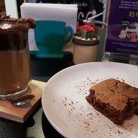 Hot chocolate and brownie at Pop Art Cafe in Foz Do Iguacu