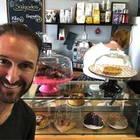 Vegetarian and vegan pastries.  at Pop Art Cafe in Foz Do Iguacu