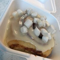 Cake Batter Frosting Bun with Marshmallows  at Cinnaholic in Los Angeles